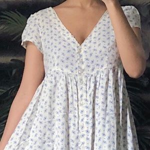 Floral baby doll dress with cap sleeves